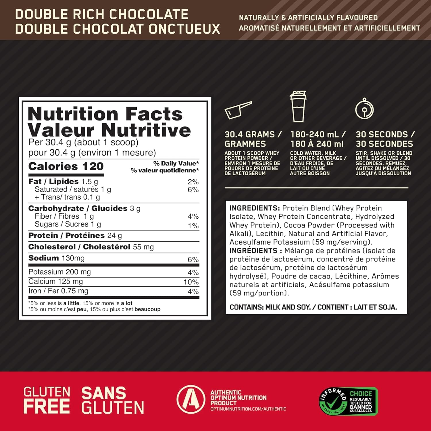 Optimum Nutrition 100% Whey Gold Chocolate 5lb Protein Powder for Muscle Recovery and Growth