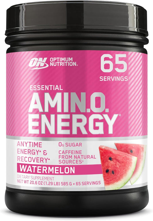 Optimum Nutrition Amino Energy: Pre Workout Powder with Green Tea, BCAA, Amino Acids, Green Coffee Extract - Watermelon Flavor, 65 Servings