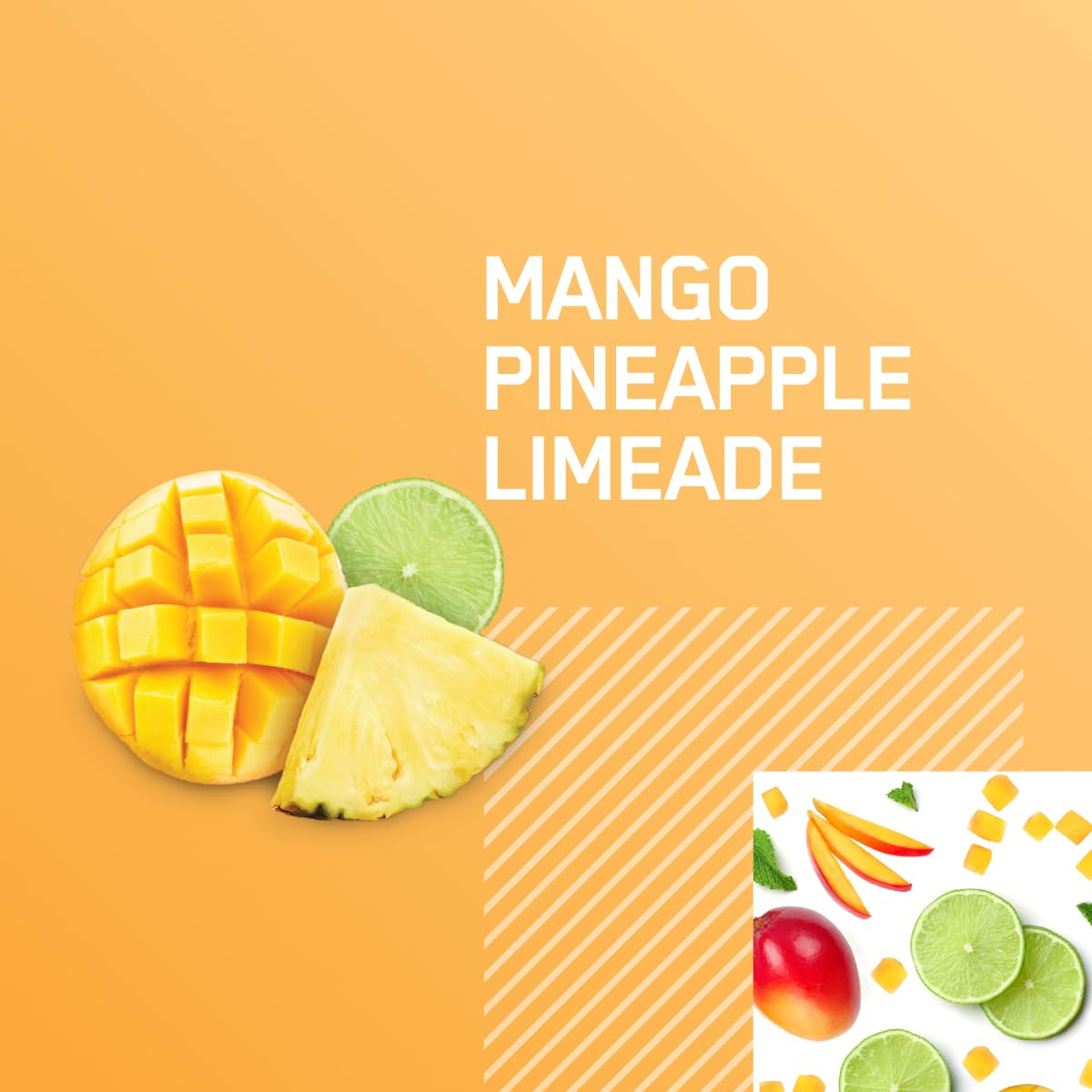 Optimum Nutrition Amino Energy Sparkling Hydration Drink - Mango Pineapple Limeade Flavor, 12 Pack, Electrolytes, Caffeine, BCAAs, Sugar Free