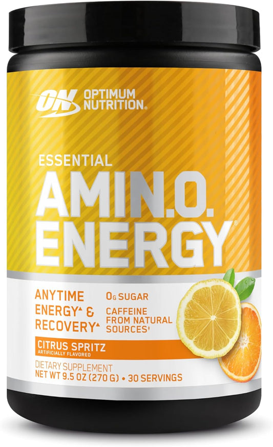 Optimum Nutrition Citrus Spritz Amino Energy - Pre Workout Powder with Green Tea, BCAA, Amino Acids, Green Coffee Extract - Keto Friendly Energy Drink, 30 Servings