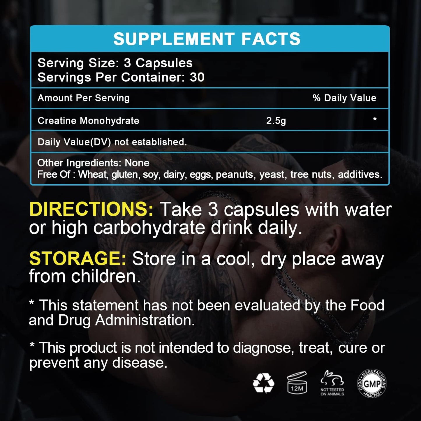 Optimum Nutrition Creatine Monohydrate Capsules for Women and Men - 2500mg Micronized Creatine Pills - Pre-Workout Supplement with 90 Capsules