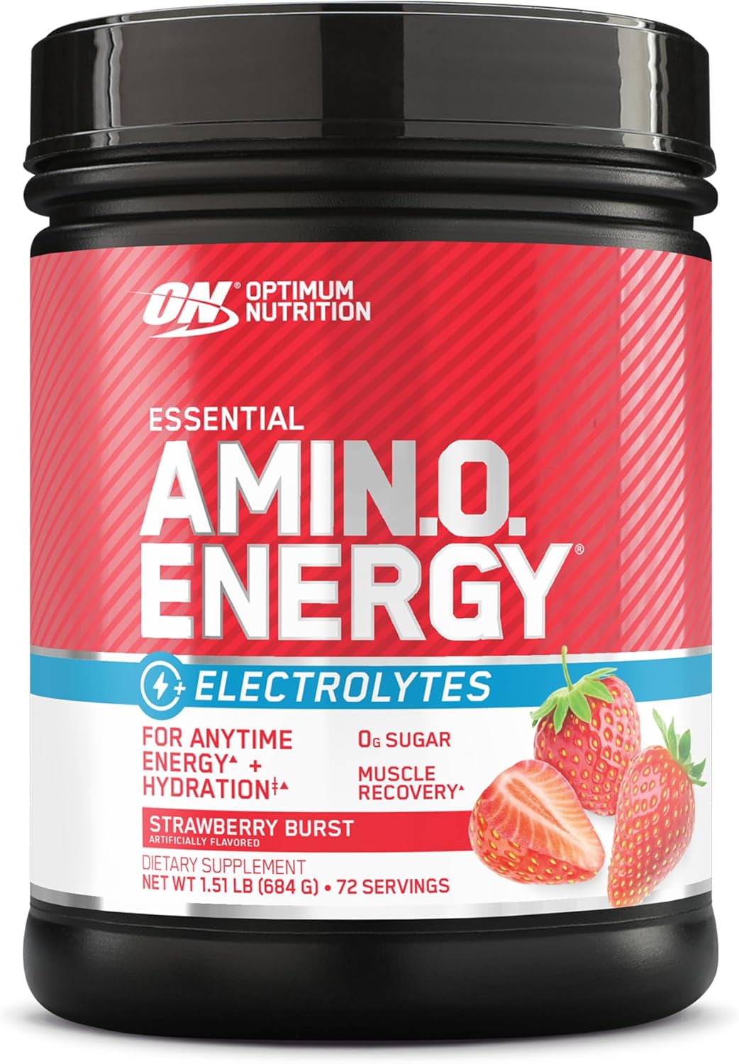 Optimum Nutrition Essential Amino Energy & Electrolytes Powder - Strawberry Burst, 1.51 lb (72 Servings) - Pre-Workout Energy Drink for Muscle Recovery & Focus