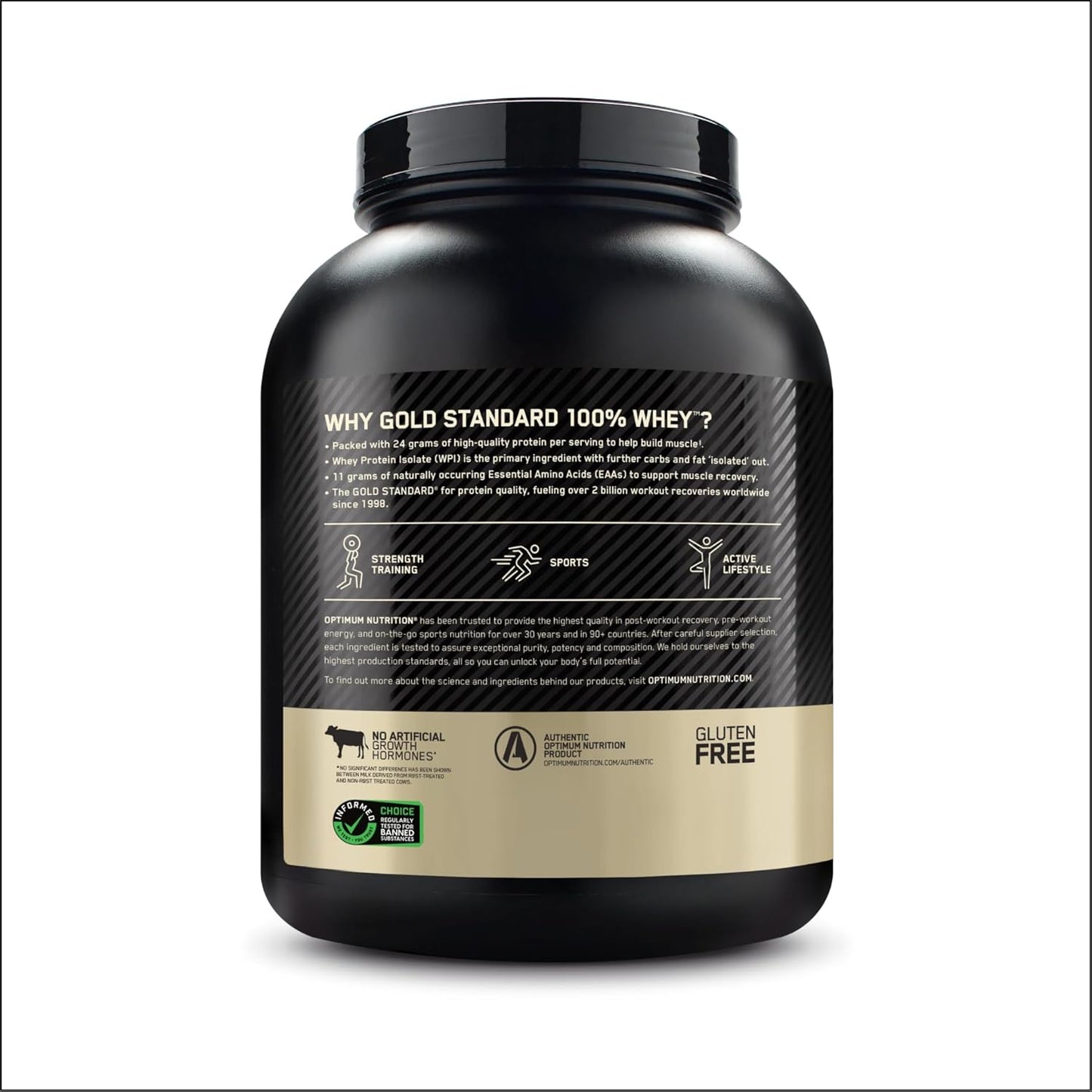 Optimum Nutrition Gold Standard 100% Whey Protein Powder - Vanilla Flavor, 76.8 Ounce - Pack of 4.8