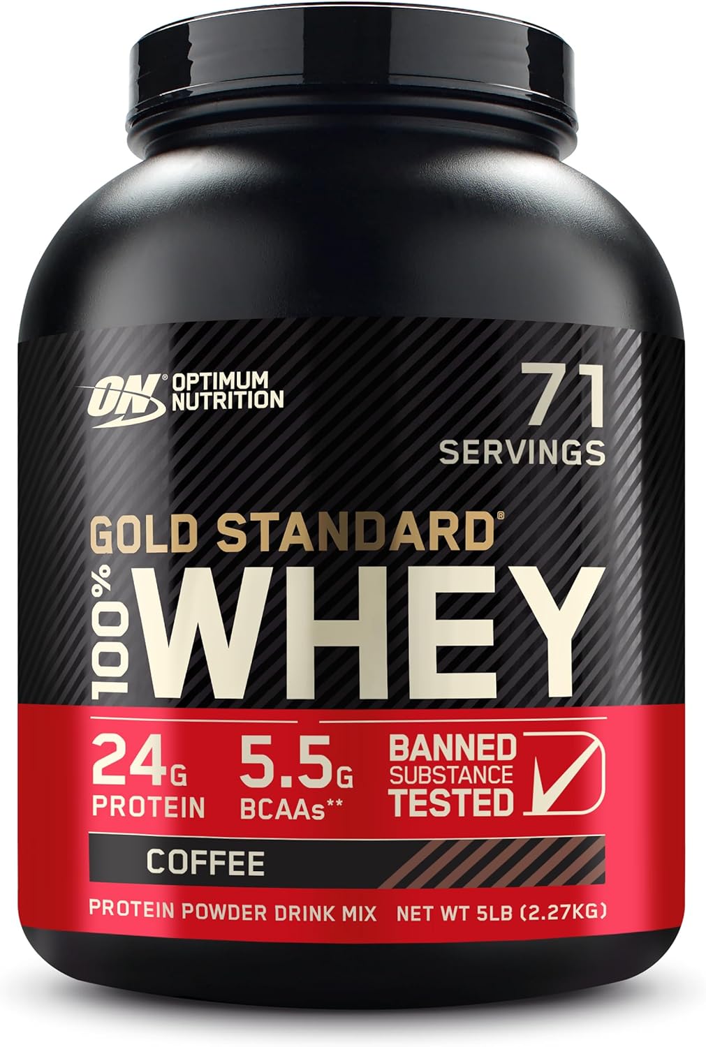 Optimum Nutrition Gold Standard 100% Whey Protein Powder in Coffee Flavor - 5 Pound Size, Varies Packaging