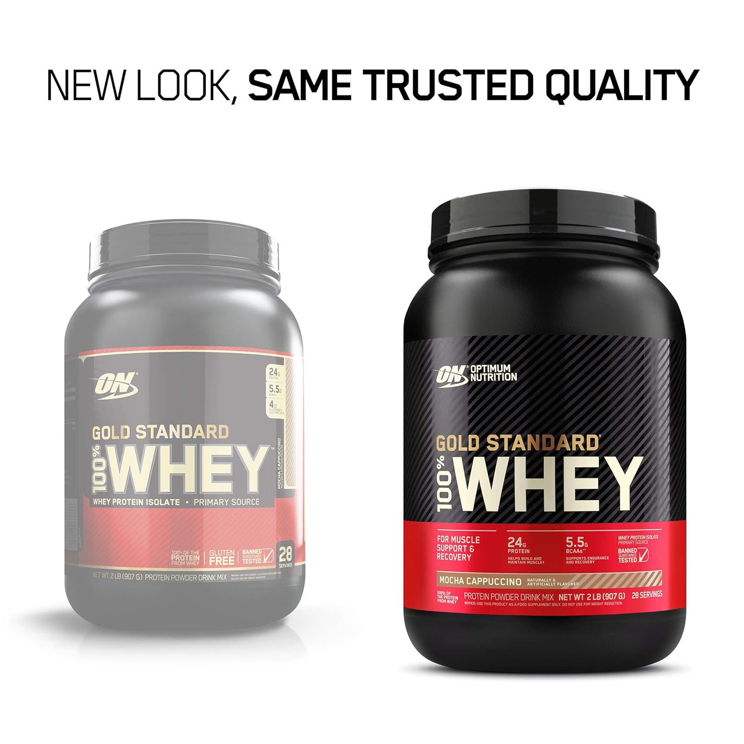 Optimum Nutrition Gold Standard 100% Whey Protein Powder in Mocha Cappuccino Flavor, 2 lbs