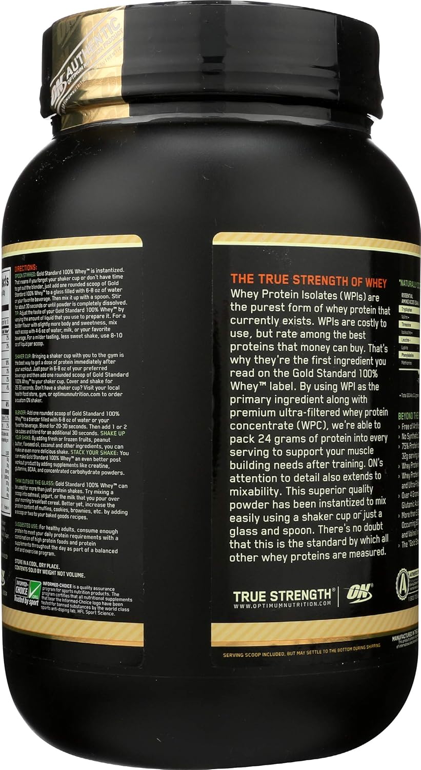 Optimum Nutrition Gold Standard 100% Whey Protein Powder - Chocolate Flavor, 1.9lb