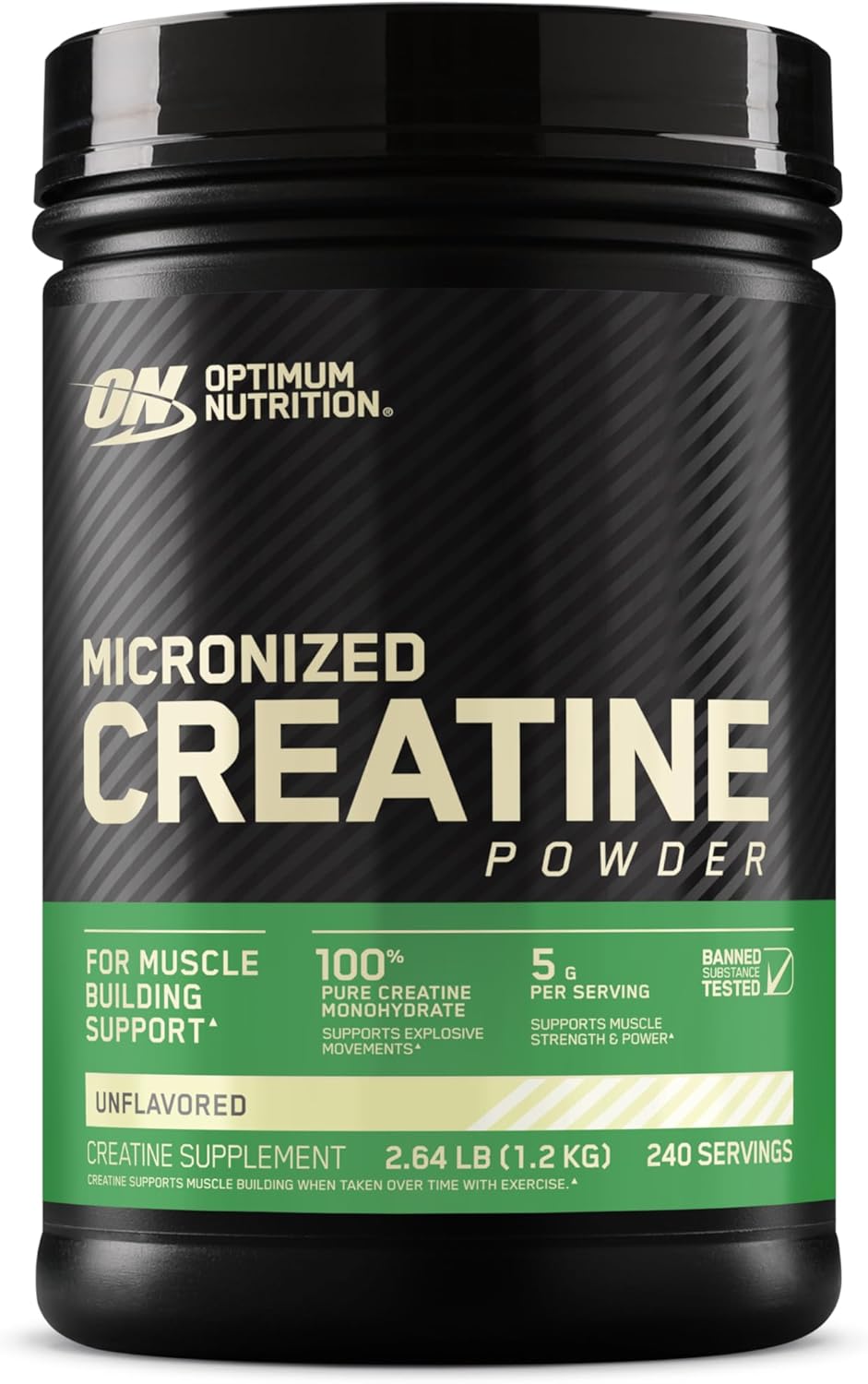 Optimum Nutrition Micronized Creatine Monohydrate Powder - Unflavored - 240 Servings - 1200g - Varying Packaging
