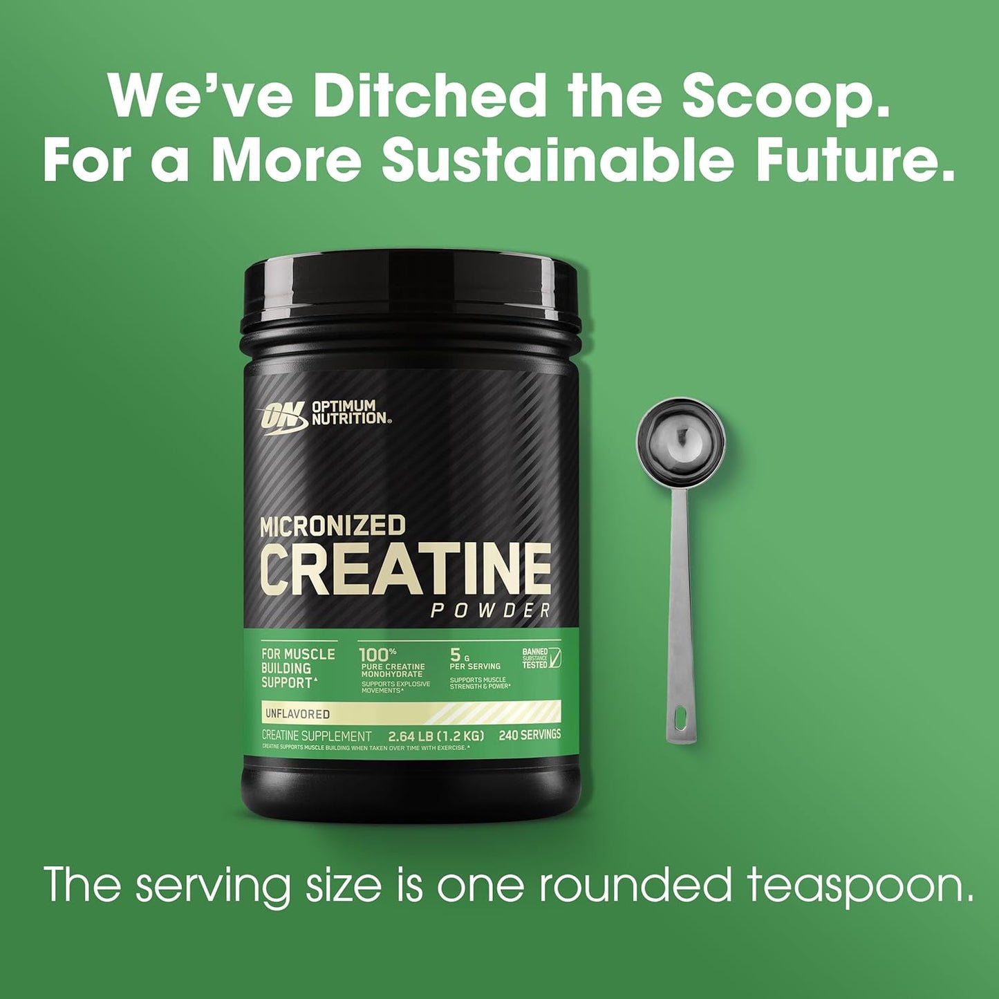Optimum Nutrition Micronized Creatine Monohydrate Powder - Unflavored - 240 Servings - 1200g - Varying Packaging