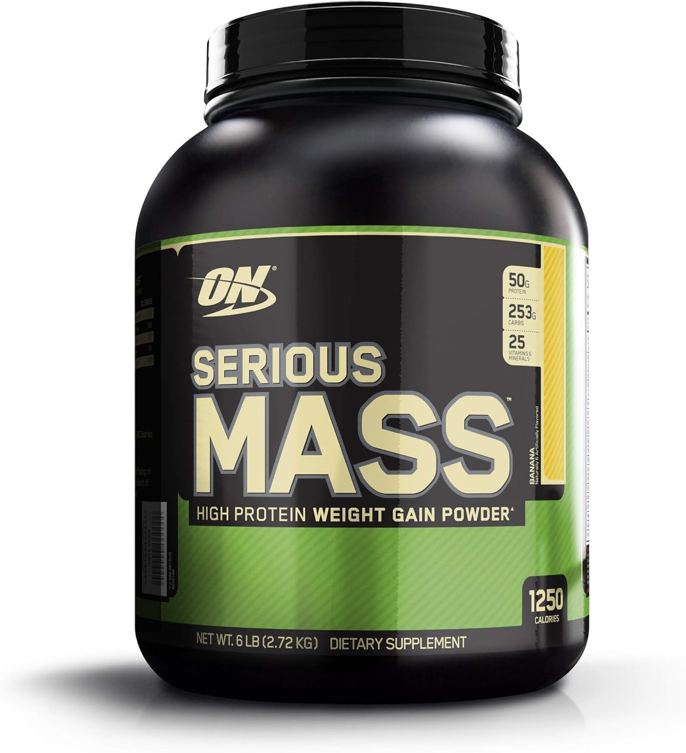Optimum Nutrition Serious Mass Banana Flavor 6 lb (2.72 kg) Powder Supplement for Weight Gain and Muscle Building