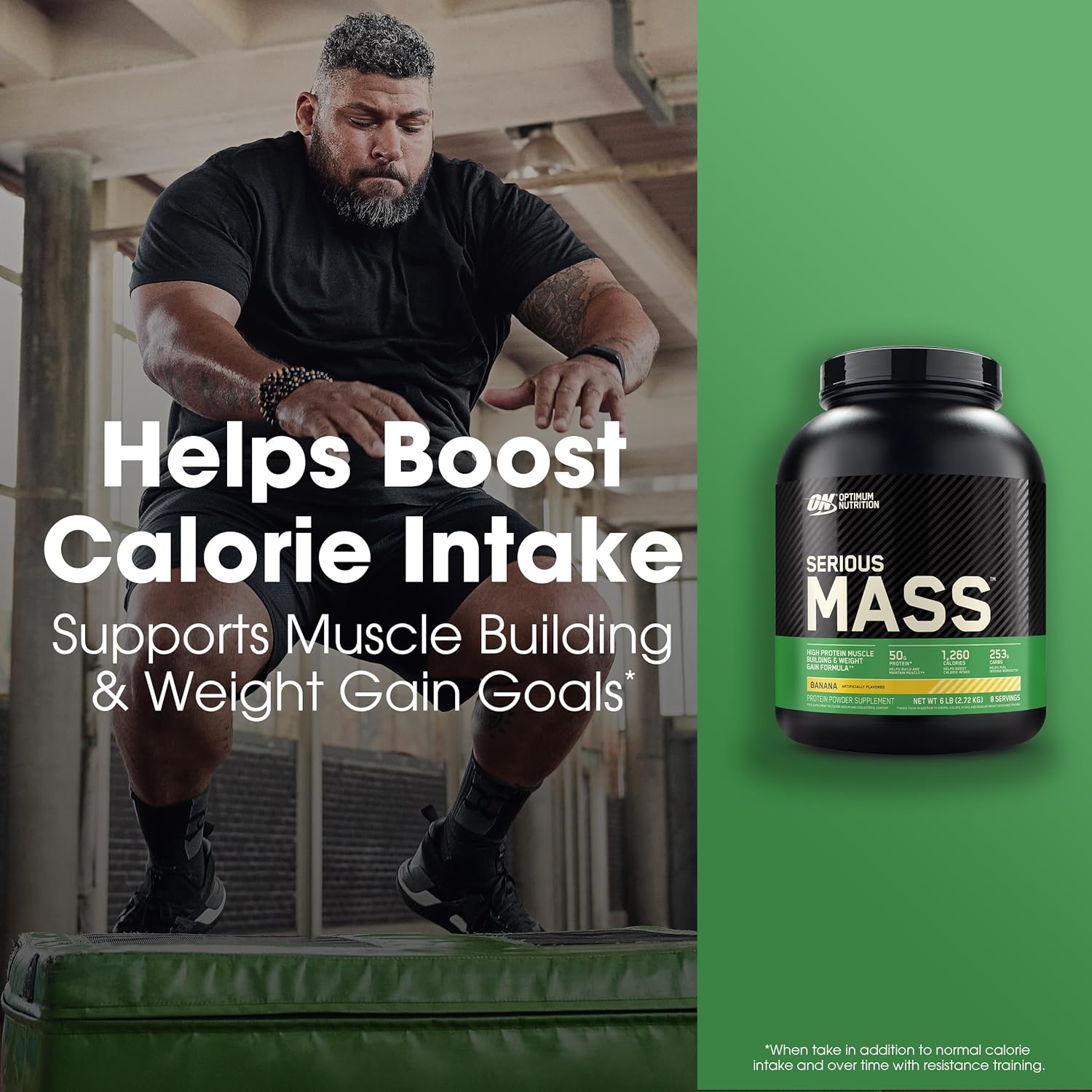 Optimum Nutrition Serious Mass Weight Gainer Protein Powder with Vitamin C and Zinc, Creatine, Banana Flavor, 6 Pound Pack