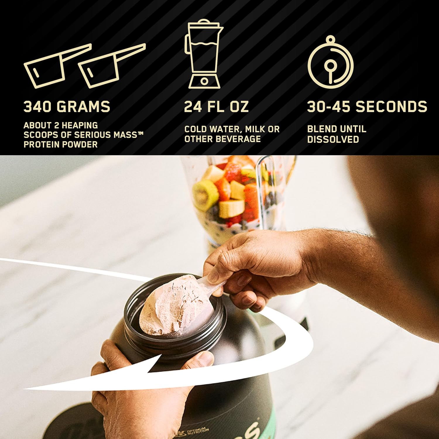 Optimum Nutrition Serious Mass Weight Gainer Protein Powder with Vitamin C and Zinc, Creatine, Chocolate Peanut Butter Flavor - 6 lb Pack