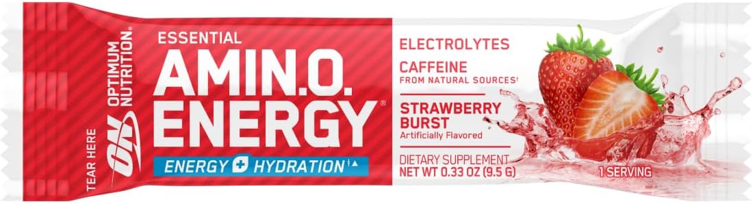 Optimum Nutrition Strawberry Burst Amino Energy + Electrolytes Stick Packs, 7 Count