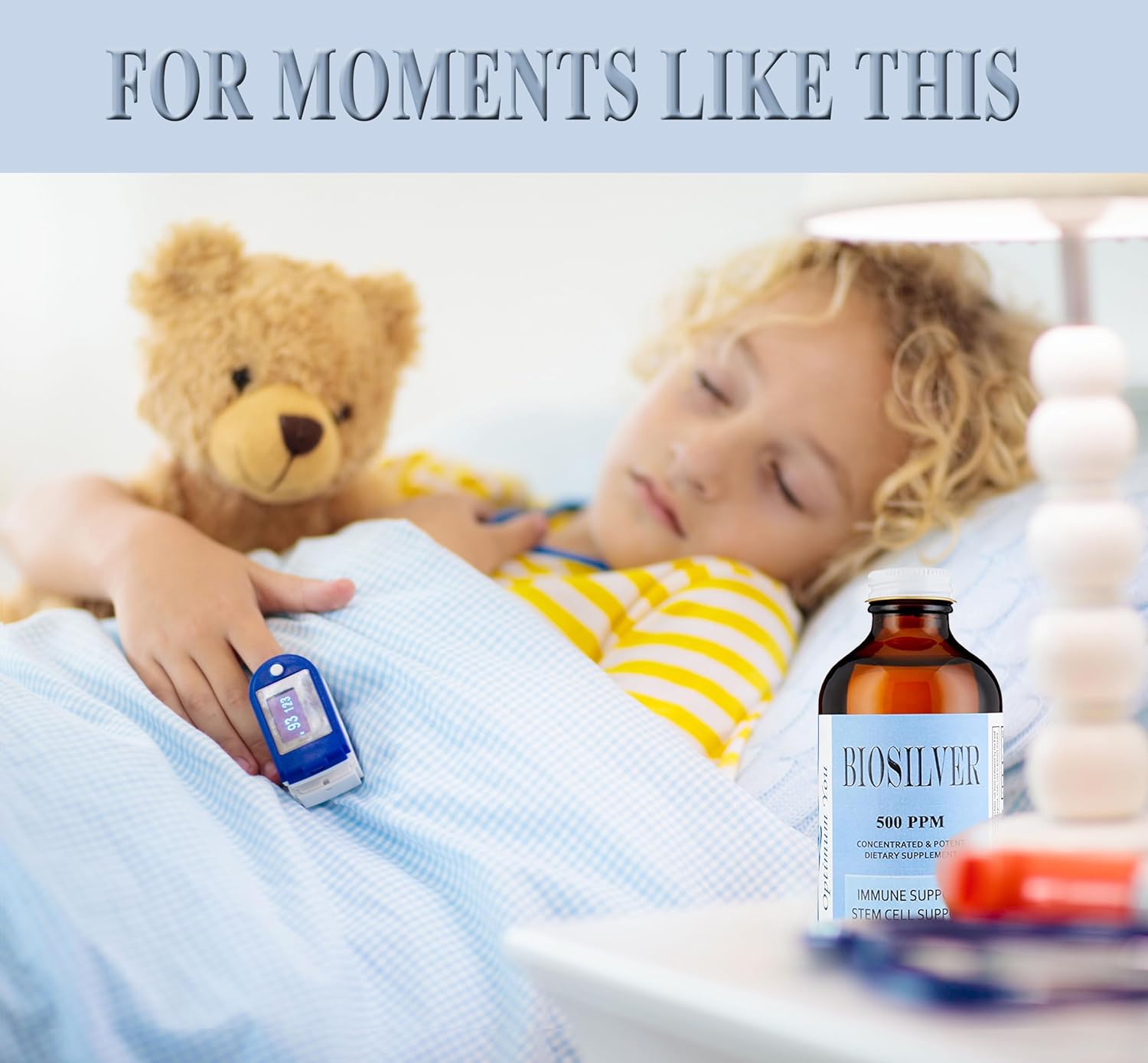 Optimum You BIOSILVER Colloidal Silver Liquid 500 ppm Extra Strength 8 oz - Immune & Stem Cell Support Healing Wounds