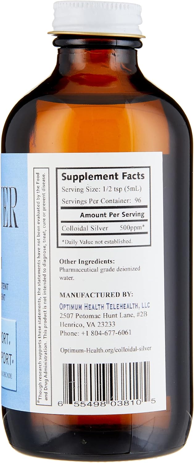 Optimum You BIOSILVER Colloidal Silver Liquid 500 ppm Extra Strength 8 oz - Immune & Stem Cell Support Healing Wounds