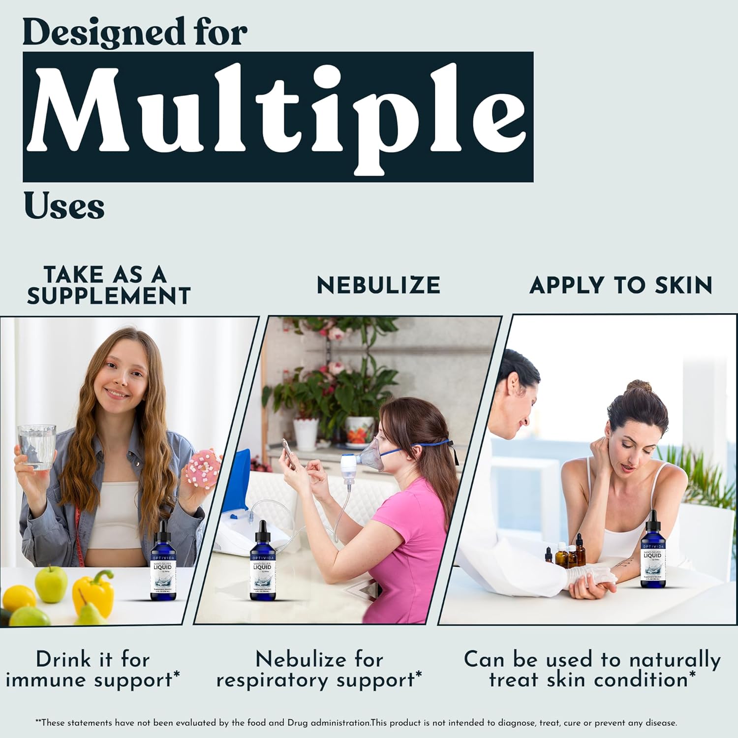 Optivida Health Colloidal Silver Liquid Dropper 4 oz - Immune Support Supplement with Silver Hydrosol - Liquid Immune System Support - 10 PPM Silver Colloidal Liquid