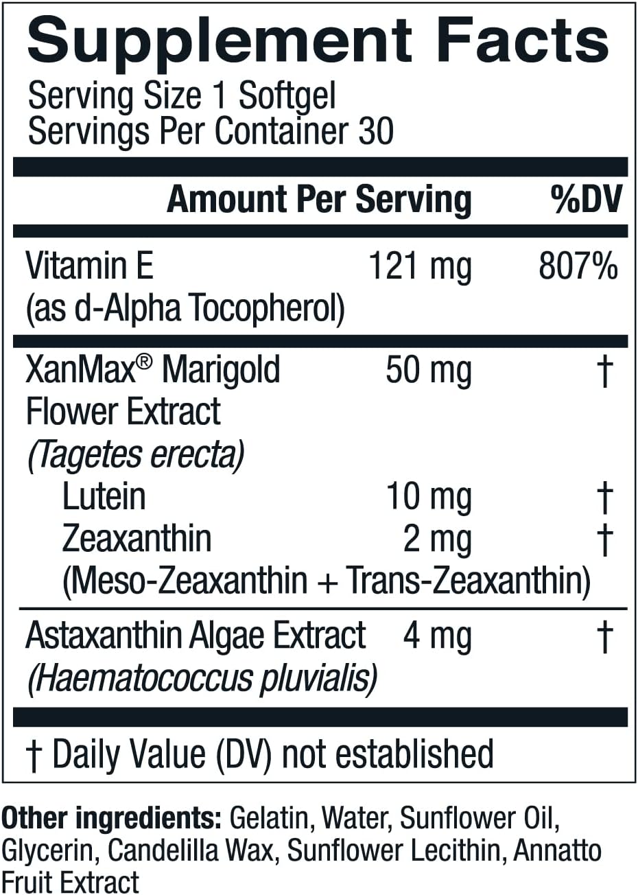 OptiWell Eye Health Supplement with Live Conscious Eye Vitamins - 2 Pack with AREDS 2 Ingredients, Vitamin E, Lutein, and Astaxanthin for Blue Light Support