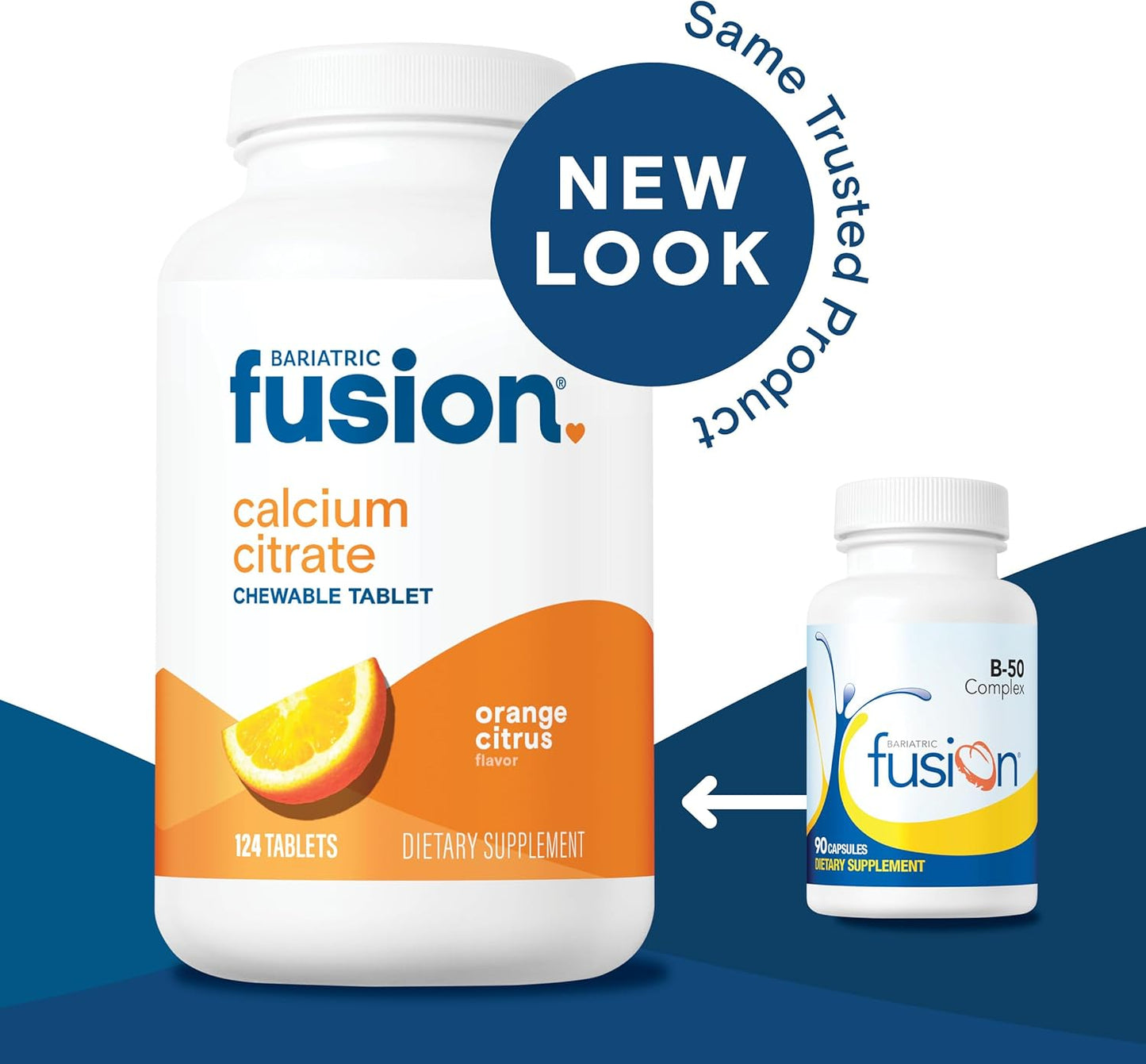 Orange Citrus Flavored Bariatric Fusion Calcium Citrate Chewables - 124 Count | Bone Health Support with Chewable Calcium Citrate | Gluten, Dairy, Soy Free & Non-GMO