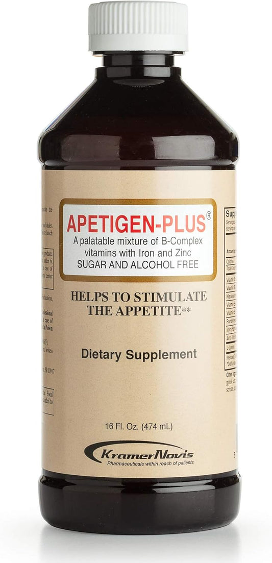 Orange-Flavored Sugar-Free Liquid B-Vitamin Supplement with Zinc, Iron, and L-Lysine - 16oz Bottle