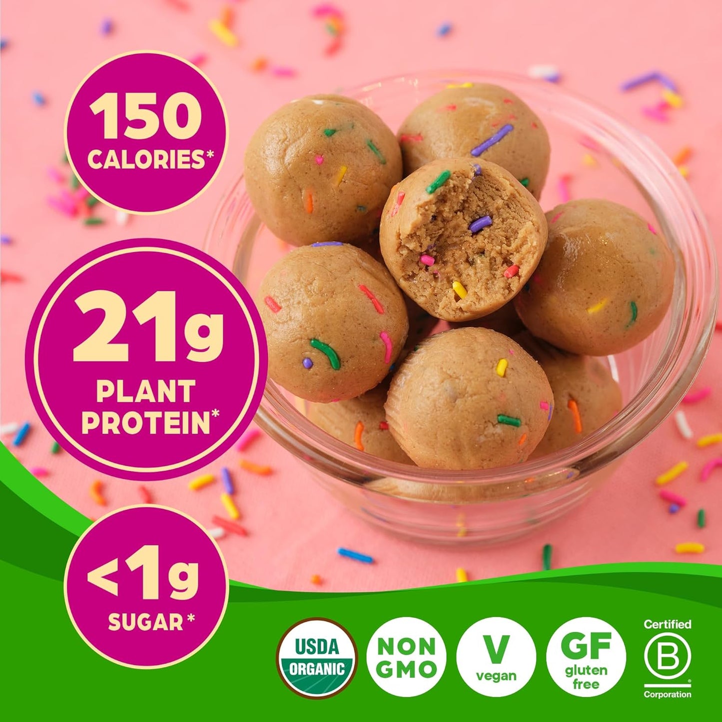 Orgain Birthday Cake Vegan Protein Powder - 21g Plant Protein, 7g Fiber, Low Net Carb, Non-GMO, No Added Sugar - 1.02 lb
