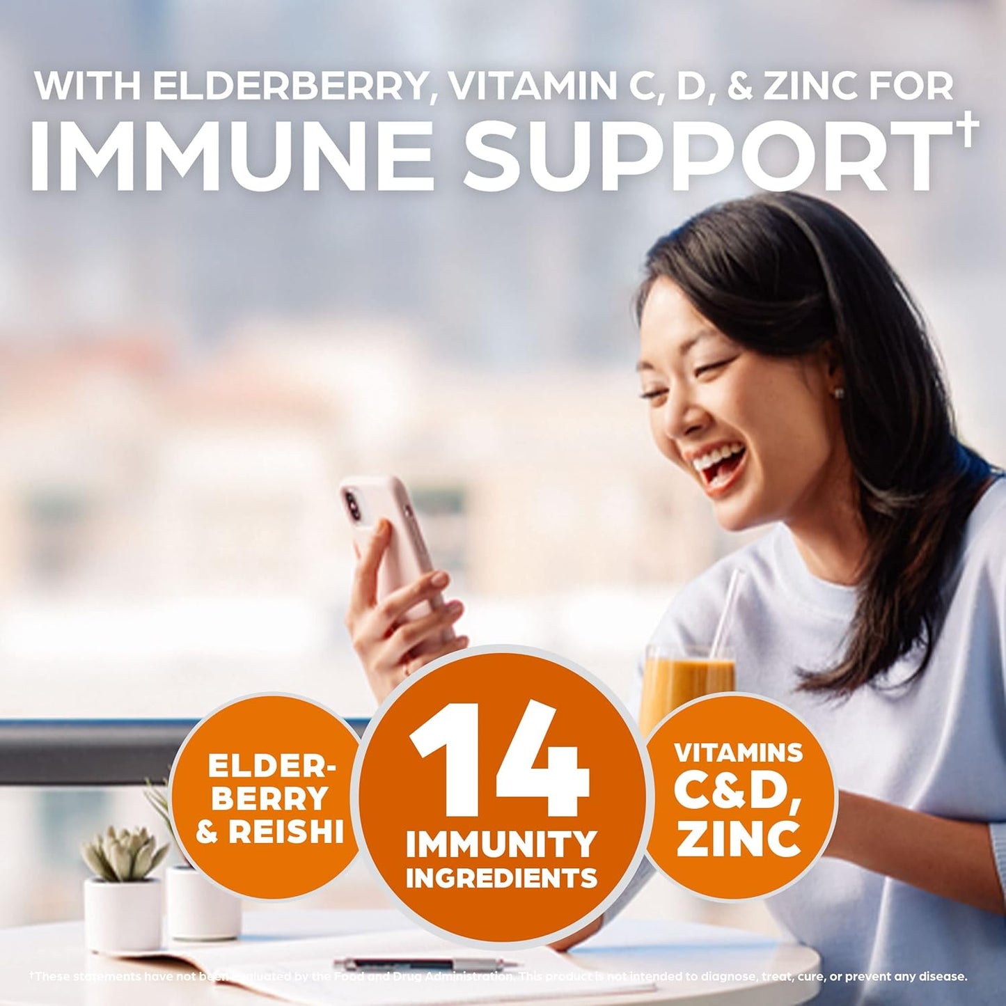 Orgain Immune Support Capsules with 14 Plant-Based Ingredients + Elderberry, Acerola Cherry, Organic Mushroom - Gluten Free, 90 ct