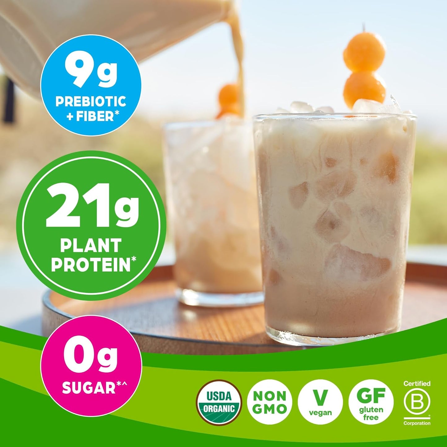 Orgain Organic Vegan Horchata Protein Powder - 21g Plant-Based Protein, 9g Fiber, Low Net Carb, No Lactose, No Added Sugar - Non-GMO, 2.03 lb