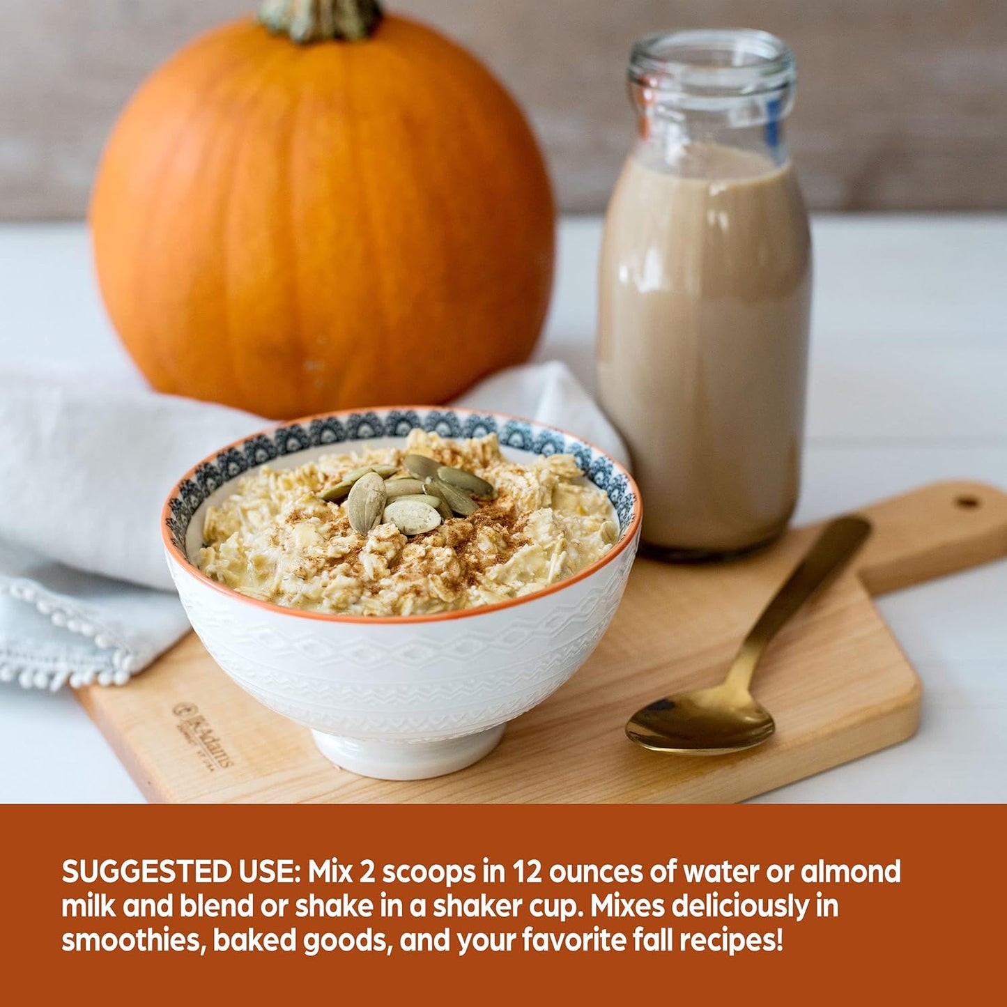 Orgain Organic Vegan Pumpkin Spice Protein Powder - 21g Plant Protein, 5g Fiber, No Lactose, No Added Sugar, Non-GMO - 1.02 lb