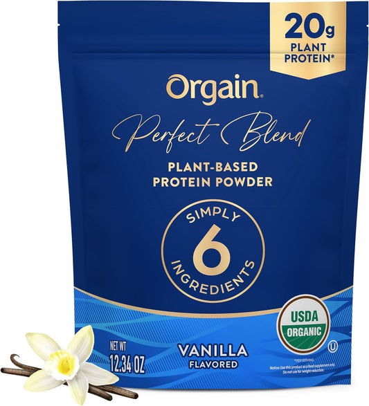 Orgain Organic Vegan Vanilla Protein Powder - 20g Plant Protein, 6 Clean Ingredients, Gluten Free, Non-GMO