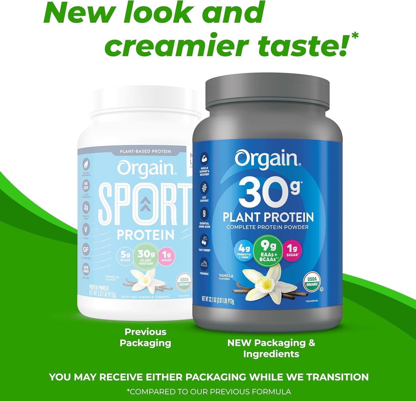 Orgain Sport Vanilla Protein Powder 2.01 lb - Varying Packaging Options