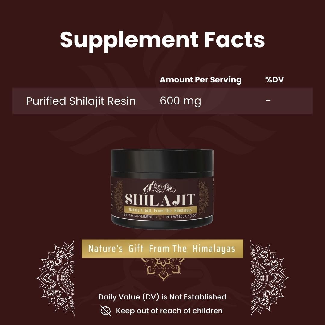 Organic 100% Himalayan Shilajit Soft Resin - Extremely Potent Fulvic Acid - 1.76 oz.