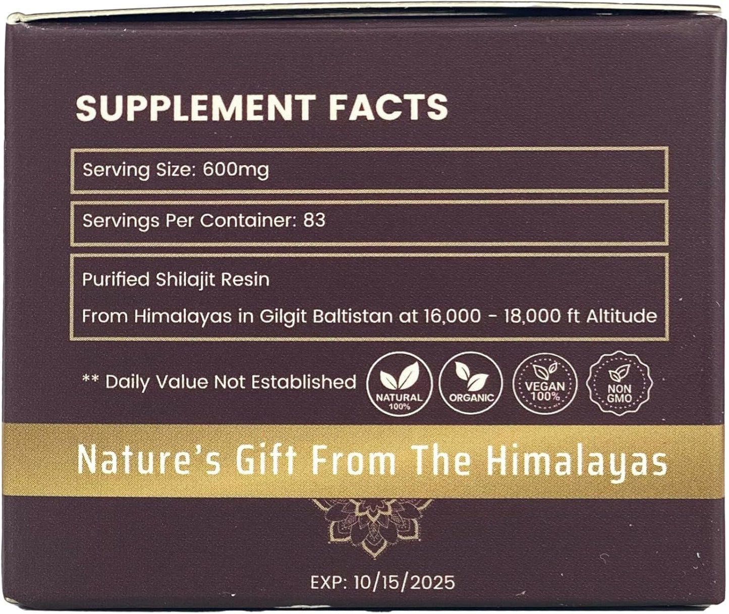 Organic 100% Himalayan Shilajit Soft Resin - Extremely Potent Fulvic Acid - 1.76 oz.