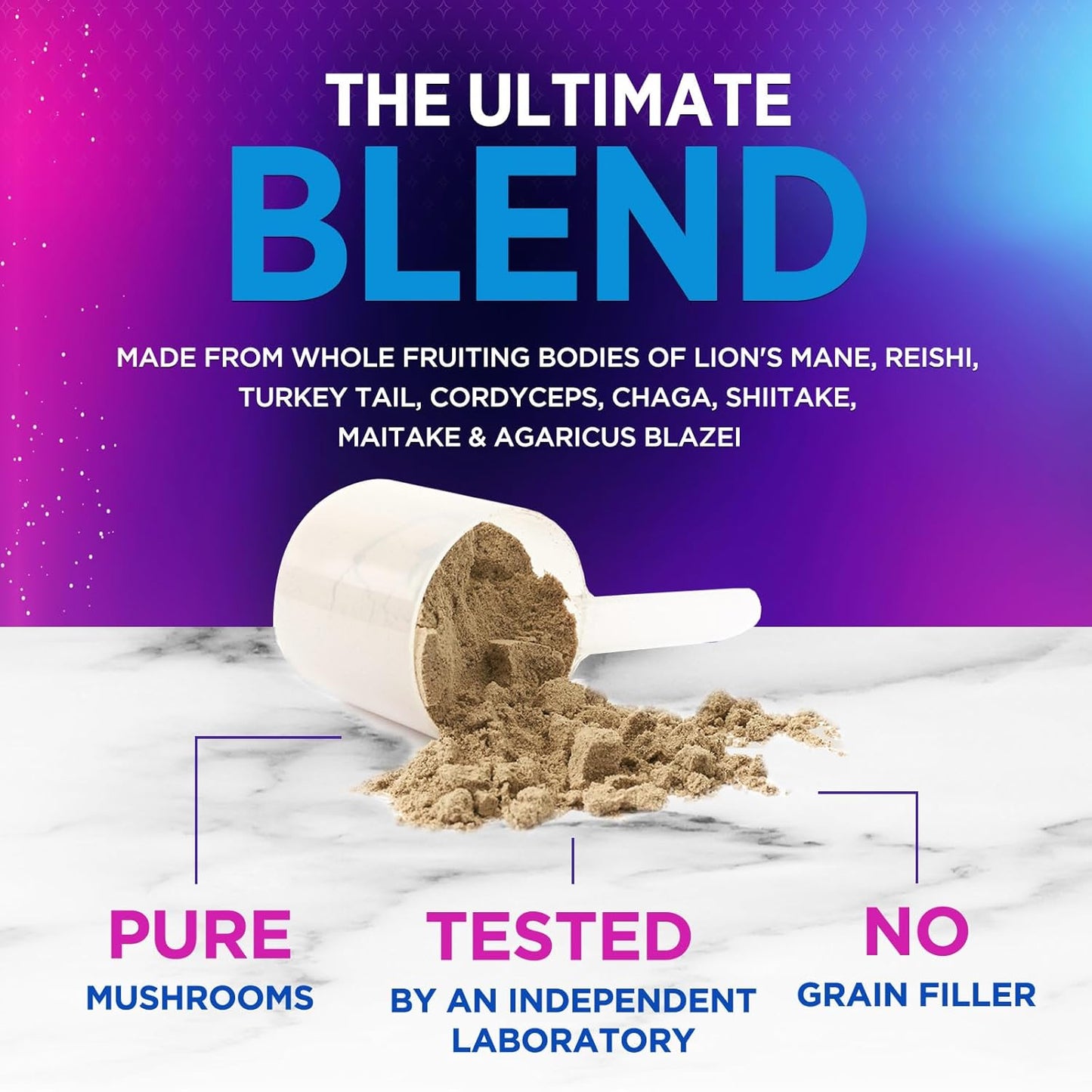 Organic 11-in-1 Mushroom Extract Powder Supplement for Energy & Immune Support - Lions Mane, Reishi, Cordyceps, Chaga, Turkey Tail, Maitake - 60 Servings - BoostGo Australia