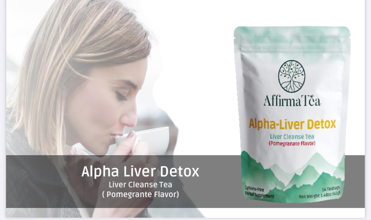 Organic 14-Day Detox Tea with Silymarin for Liver & Kidney Health, Dandelion & Burdock, Pomegranate Flavor