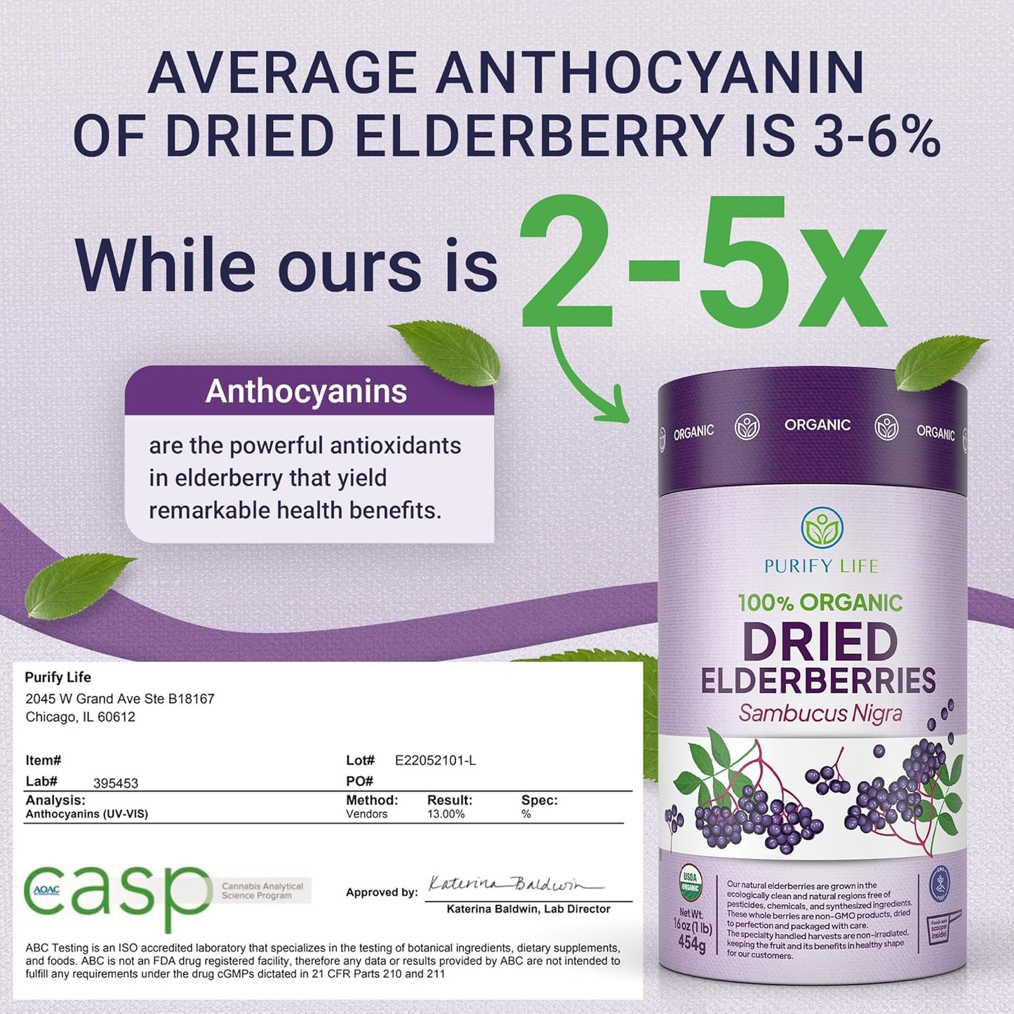 Organic 1lb Bulk Dried Elderberries for Immune Support - Whole Black Elderberry, Raw & Non-Irradiated - Perfect for Sambucus Syrup - Resealable Bag with BPA-Free Scoop - BoostGo Australia