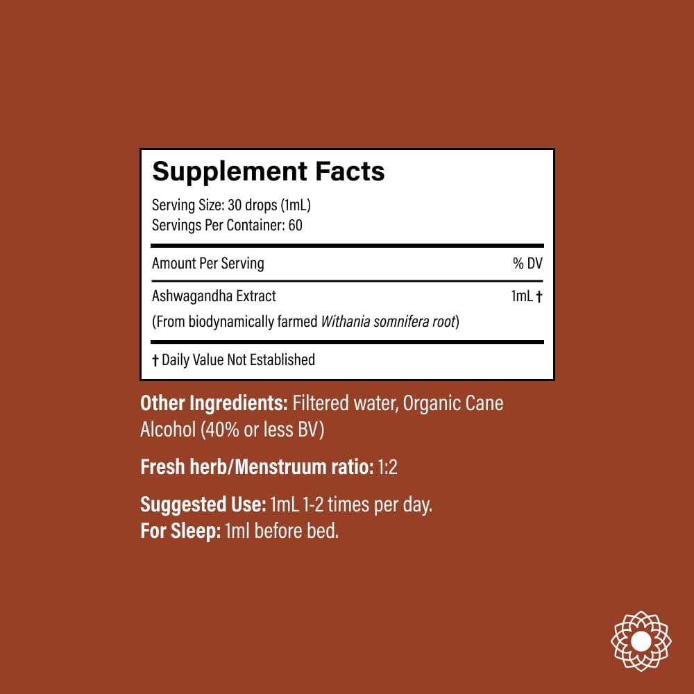 Organic 2oz Ashwagandha Spagyric Tincture for Ultimate Freshness