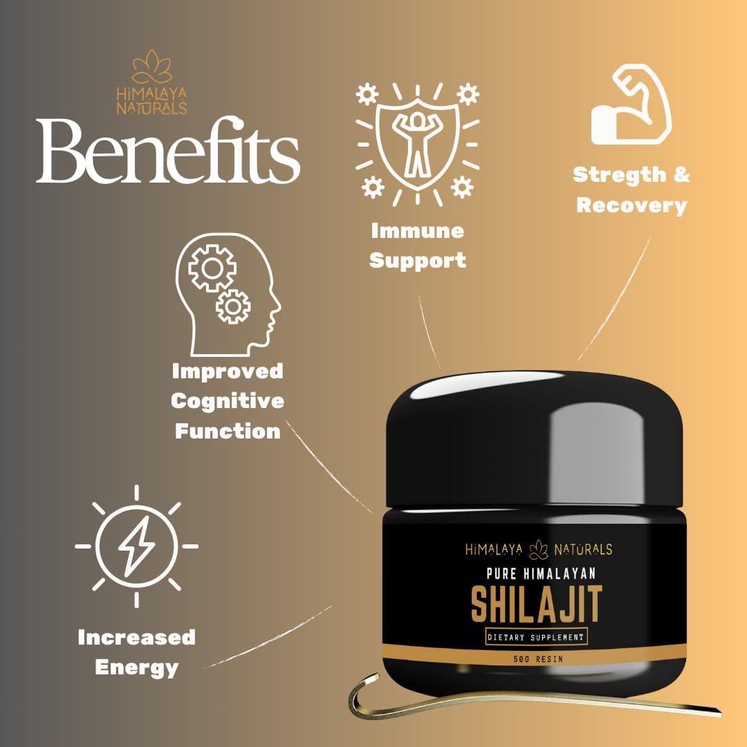 Organic 50g Himalayan Shilajit Resin with Potent Fulvic & Humic Acid - Natural Mineral Supplement for Oral Use & Detox Bath