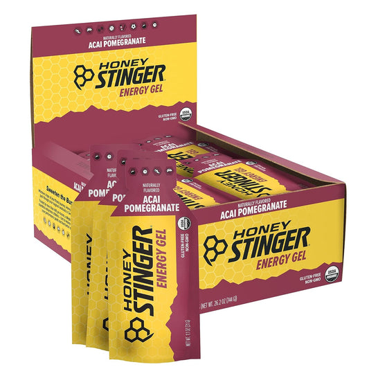 Organic Acai Pomegranate Energy Gel - Gluten & Caffeine Free for Exercise & Running - Sports Nutrition 24 Pack