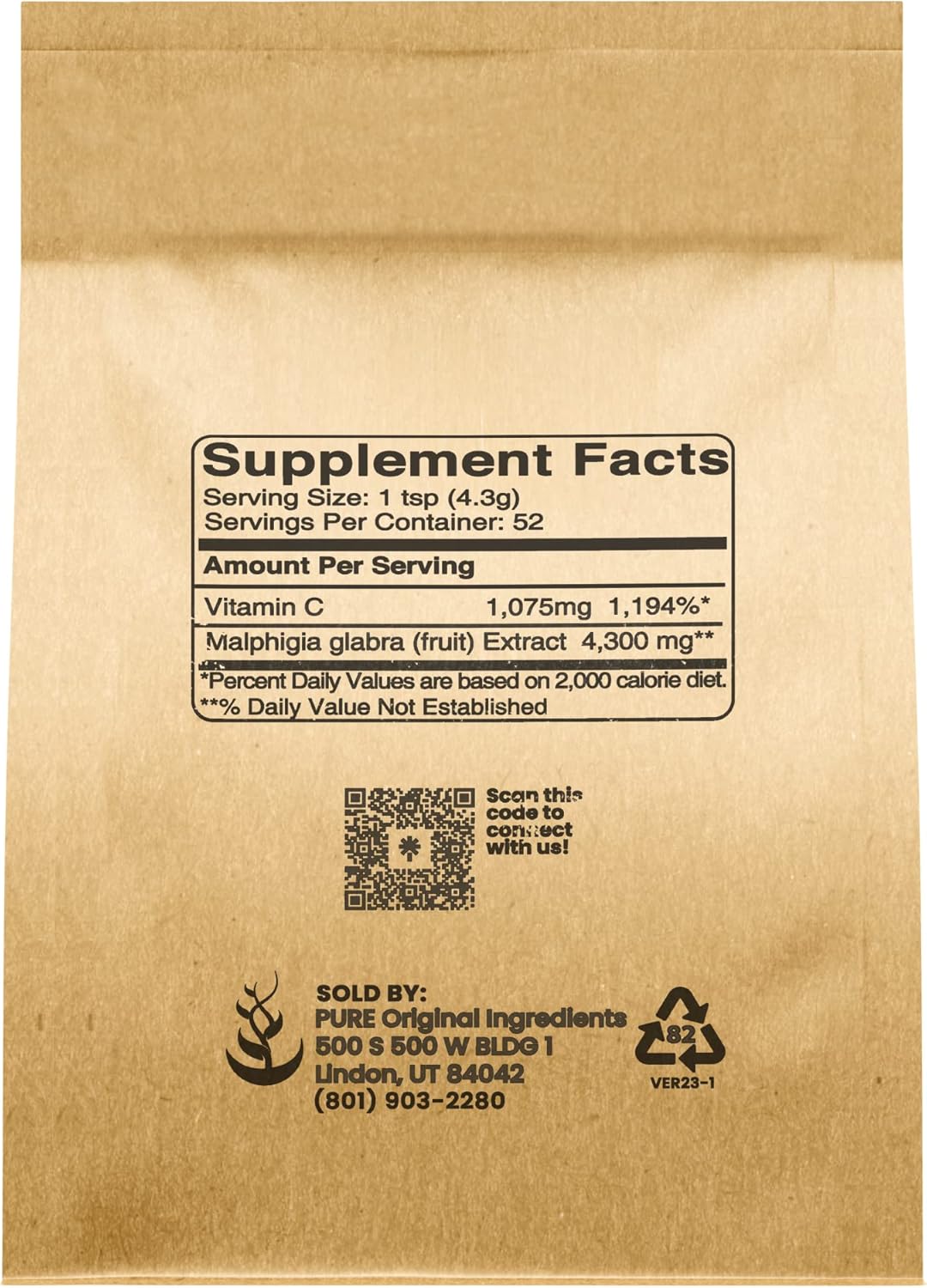Organic Acerola Cherry Powder 8oz - Non-GMO, Gluten Free, Eco-Friendly Packaging - Pure and Original Ingredients