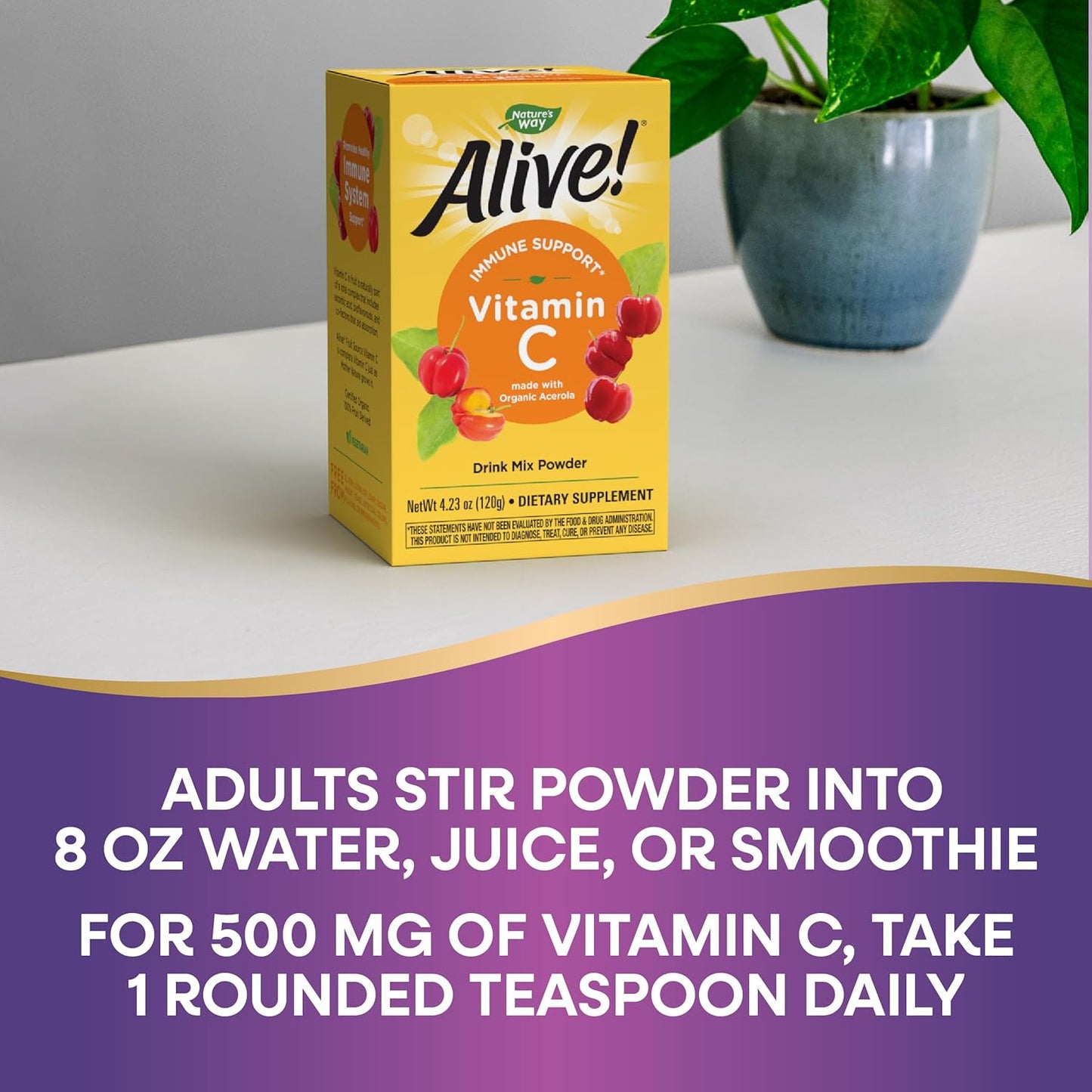 Organic Acerola Vitamin C Powder Drink Mix by Nature's Way Alive! - 4.23 oz.