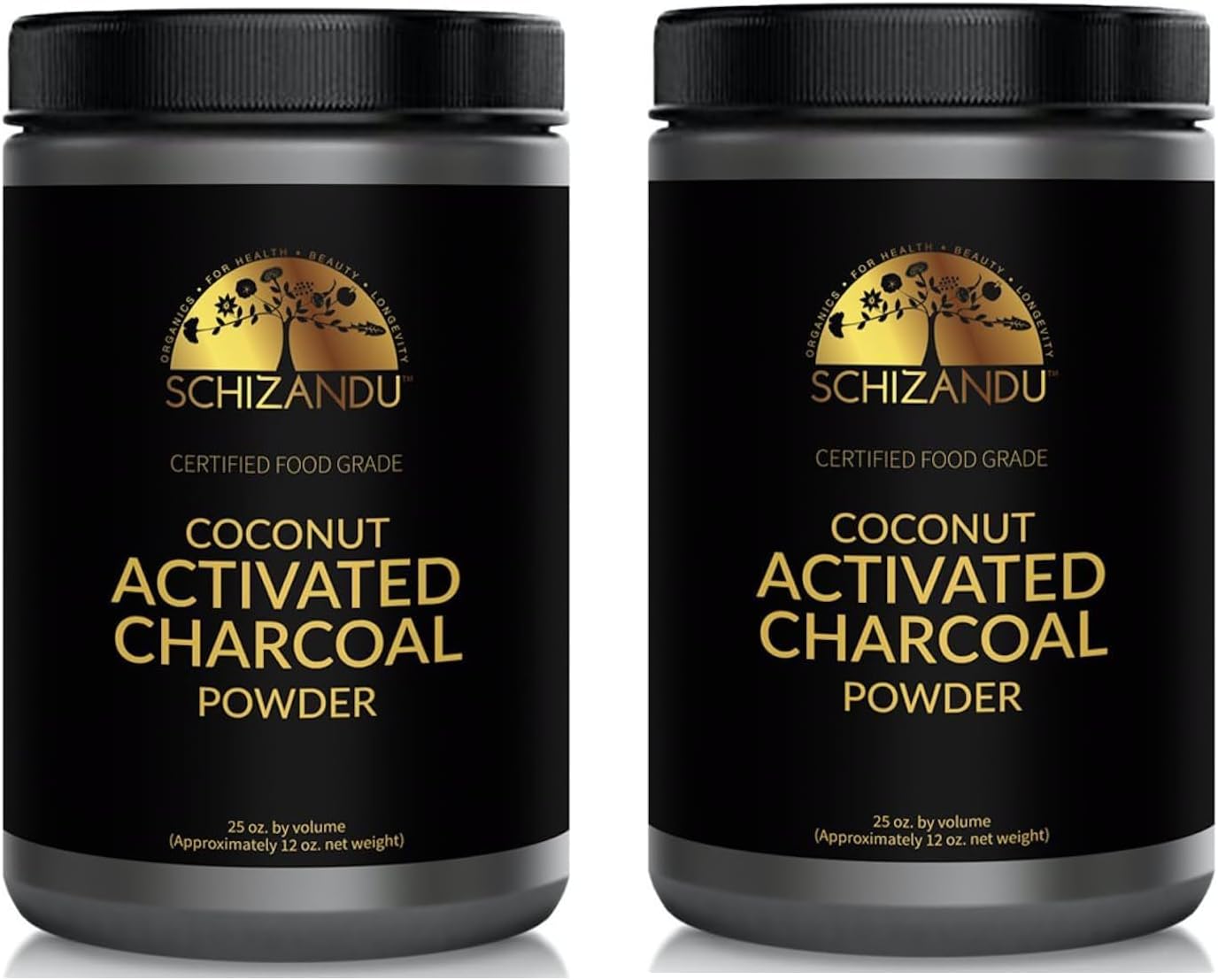 Organic Activated Charcoal Powder - 25 oz Large Bottle, Vegan & GMO-Free - 2 Pack
