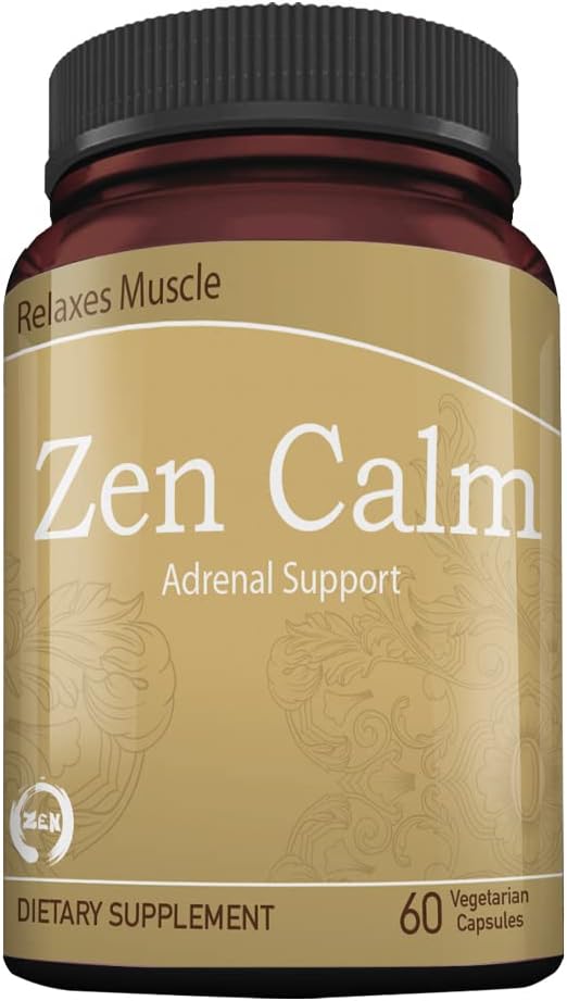 Organic Adaptogenic Herbs for Relaxation with Magnesium, B Vitamins, and GABA - Liver Medic Zen Calm (60 Veggie Caps)