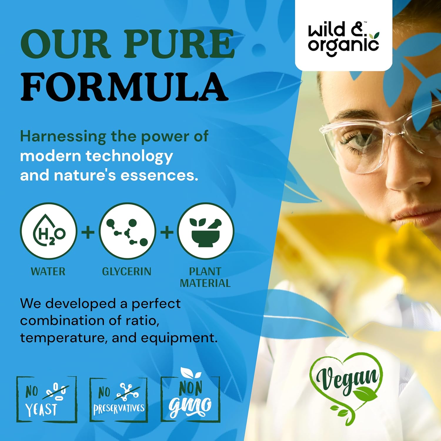 Organic Adrenal Support Tincture with Ashwagandha & Rhodiola Rosea - Vegan Formula, Sugar & Alcohol-Free - 1-Month Supply - 2 fl oz