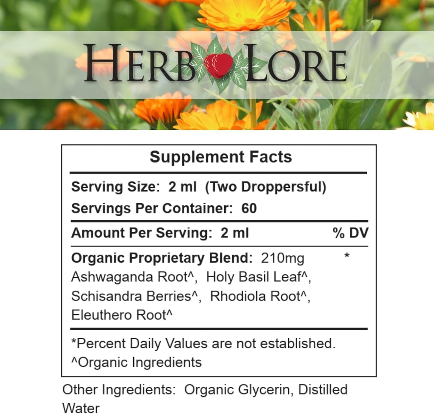 Organic Adrenal Tonic Tincture with Adaptogens - Alcohol-Free Herbal Blend for Stress Relief - Ashwagandha, Rhodiola, Eleuthero - 4 fl oz