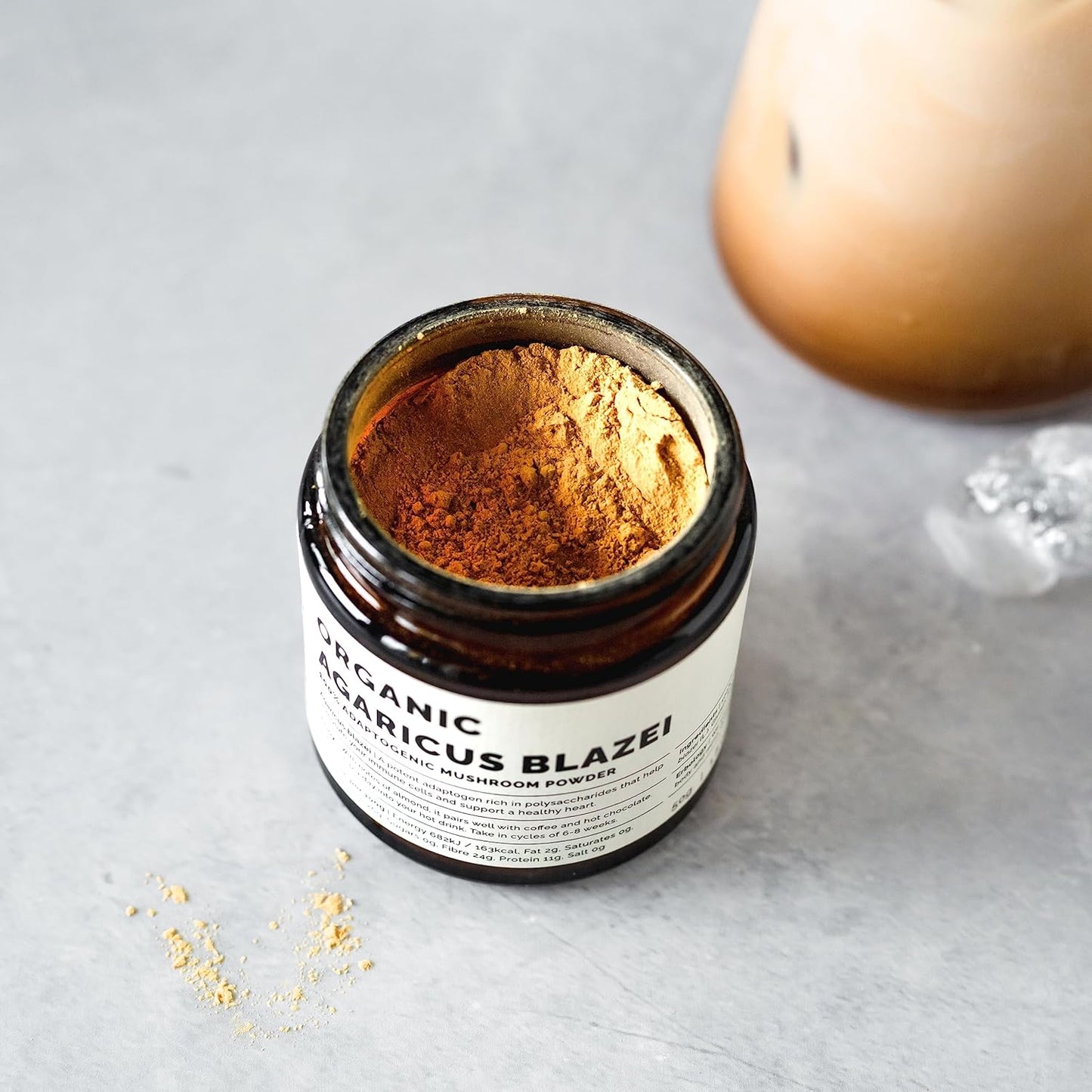 Organic Agaricus Blazei Mushroom Powder - 50 Servings, 25% Beta-glucans - Immunity & Heart Support - Small Batch, Sustainably Grown in Europe - Vegan, Non-GMO, No Fillers
