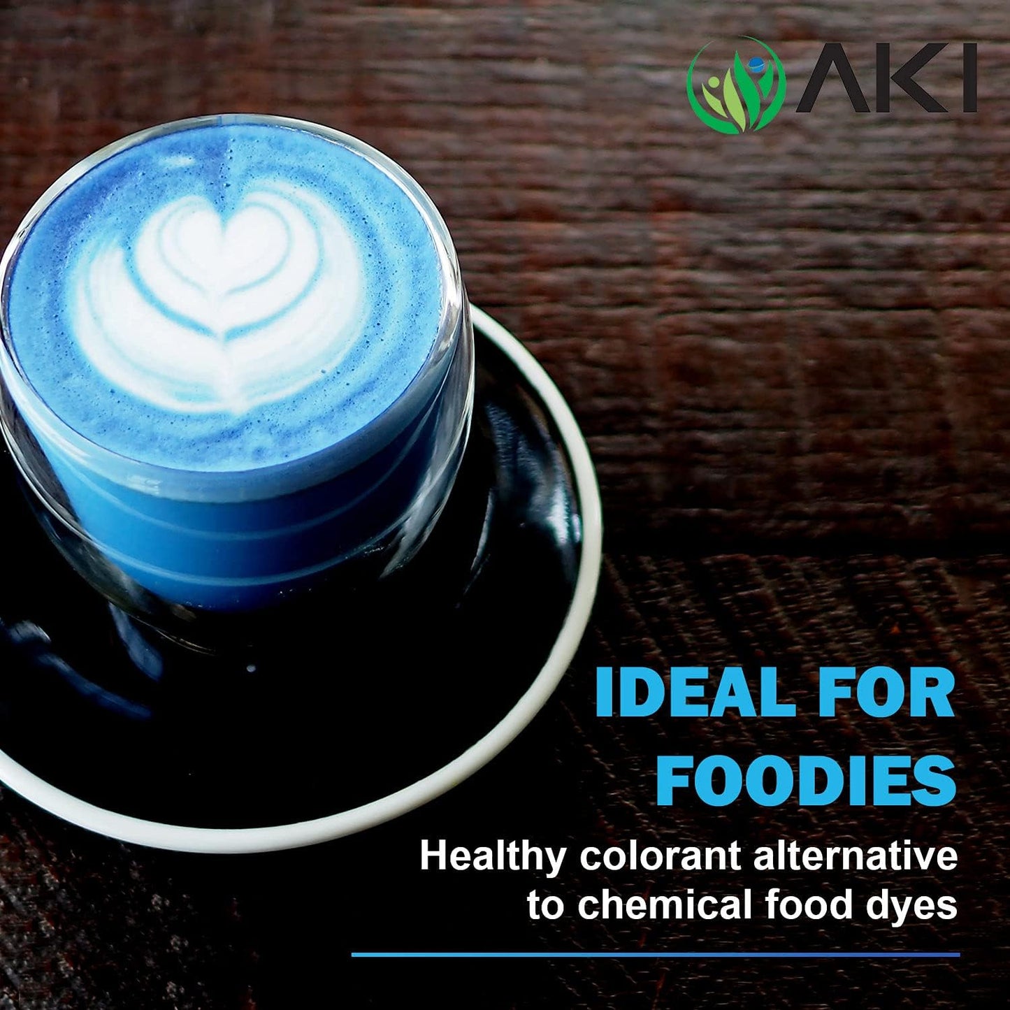 Organic AKI Blue Spirulina Powder - Nutrient-Rich Majik Powder for Smoothies - Non-GMO & Vegan Friendly - 2oz/57g