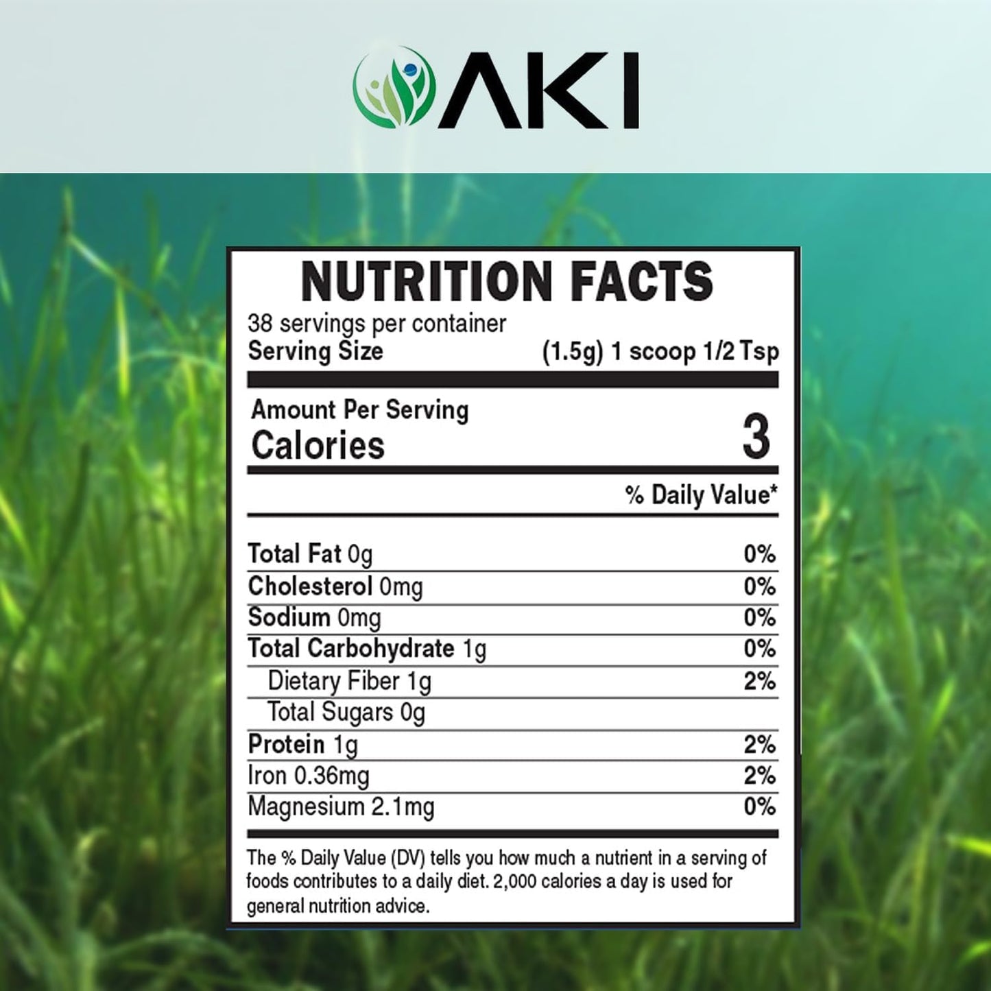 Organic AKI Blue Spirulina Powder - Nutrient-Rich Majik Powder for Smoothies - Non-GMO & Vegan Friendly - 2oz/57g