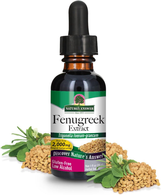Organic Alcohol Fenugreek Seed Tincture - 1oz | Female Reproductive & Menopause Support | Lactation Aid for Mothers | Natural Herbal Supplement