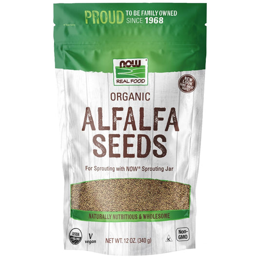 Organic Alfalfa Seeds for Sprouting, Grown in the USA, Non-GMO, 12-Ounce Pack