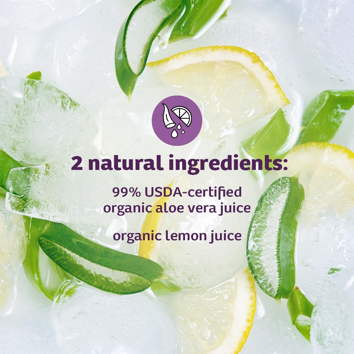 Organic Aloe Vera Juice - Inner Fillet Drink with Vitamins & Enzymes for Gut Health - 32 Fl Oz (2 Pack)