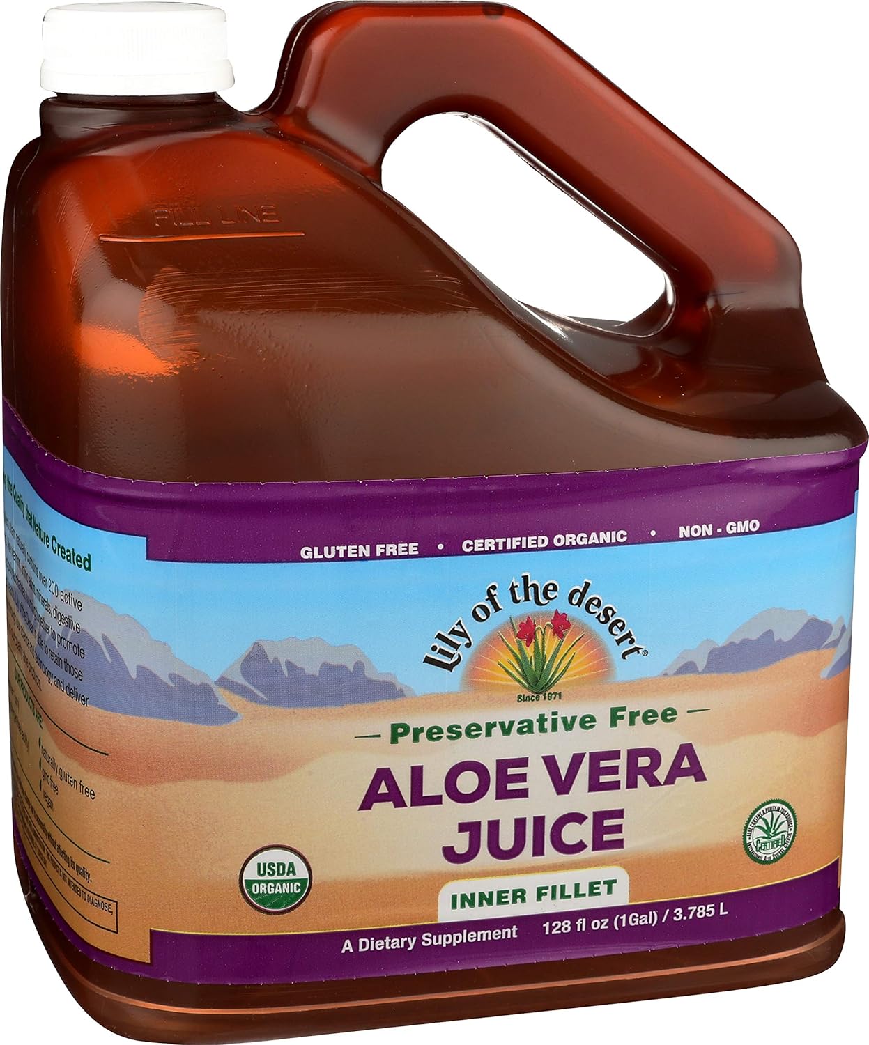 Organic Aloe Vera Juice with Natural Digestive Enzymes for Gut Health - 128 Fl Oz Bottle for Stomach Relief, Wellness, and Glowing Skin