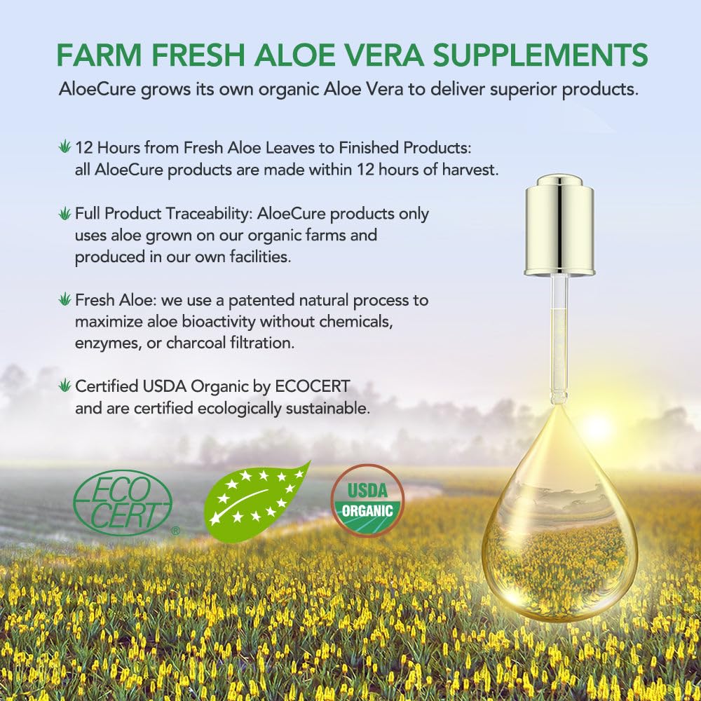 Organic AloeCure Aloe Vera Juice Sample Pack - 12 Bottles in Grape, Lemon, and Natural Flavors - 12x500ml